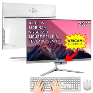All In One Completo Intel I5 16gb Ssd 512gb 23,8 Strong Tech Cor Prateado