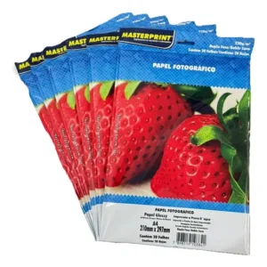 100 Fls Papel Fotografico 220g A4 Dupla Face Glossy Master Branco