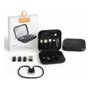 Kit Adaptador 9 Em 1 Tipo C Lightning Micro Usb Portátil Preto
