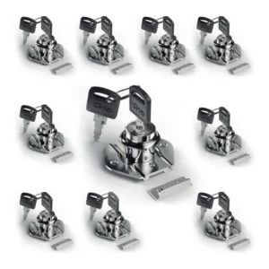 Kit 10 Tranca 22mm Gaveta Fechadura Chave Moveis Escritorio Cor Cromada