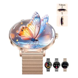 Relógio Smartwatch Inteligente Curvos Amoled Esport Chamadas Ouro/rosa