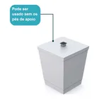 Lixeira Com Suporte Cromado De Papel Higiênico Branca Branco - Imagem 2