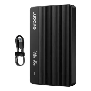 Hd Portátil 500gb Compacto E Leve Com Tecnologia Usb-c Ideal Para Backup E Mídia Preto