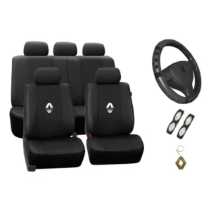 Capa Banco Carro Couro Logo Renault Reno Sandeiro Clio Logan