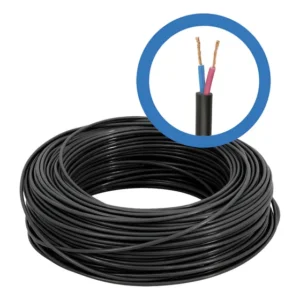 Fio Cabo Flexível Pp 2 Vias 2,5mm Rolo 30 Metros Cor Preto