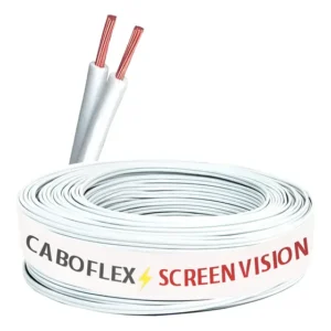 Fio Paralelo 4mm Cabo Duplo 2x4mm Rolo 25 Metros Elétrico 750v Cor Branco Marca Screen Vision