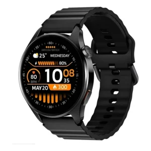 Relógio Haylou Watch 4s Com Gps Display Amoled 1.43 Caixa Preto Pulseira Preta Bisel Preto Desenho Da Pulseira Mesh