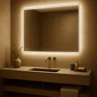 Espelho Decorativo Retangular Led Frio De Parede Para Sala Quarto E Banheiro Demoglass Led Frio - A 60 X L 40 - Imagem 2