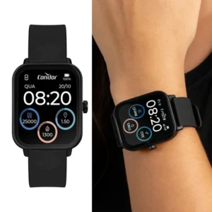 Relógio Smartwatch Original Condor Modelo Cosmart1aa/8p Preto Com Bluetooth Inteligente Ideal Corrida Exercício Unissex Esportivo