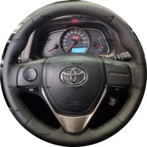 Capa De Volante Costurada Rav4 Em Couro Legítimo 2013 A 2017