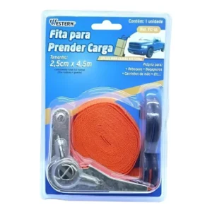 Cabo Fita Cinta Para Prender Carga 2,5 Cm X 4,5m Western Laranja