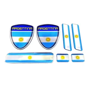 Kit Adesivo Emblema Escudo Placa Coluna Argentina Relevo