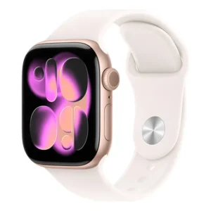 Apple Watch Series 11 GPS - Caixa cor de ouro rosa de alumínio – 42 mm - Pulseira esportiva blush-clara – P/M