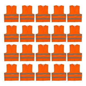 Kit 20 Colete Segurança Refletivo Em Velcro Sinalização Obra