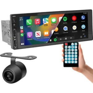 Central Multimídia 1 Din Mp6 Touch Espelhamento + Câmera Ré Preto