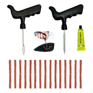 Kit Reparo Pneu Remendo Profissional Carro Moto +15 Macarrão