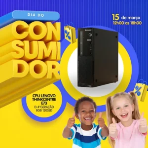 Cpu Desktop Lenovo Thinkcentre E73 I3 4°geração 8gb 120ssd 120 Gb 8 Gb Intel Hd Graphics (Recondicionado)