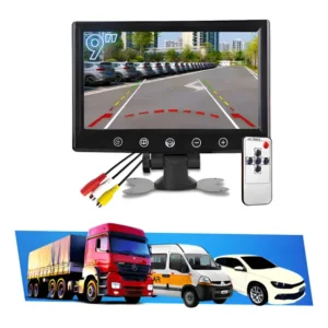 Tela Automotiva 9 Pole Booster Monitor Lcd Para Câmera De Ré Preto