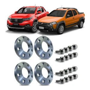 Kit 4 Espaçador De Rodas 15mm Todos Os Modelos Fiat Strada