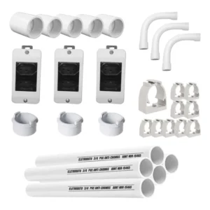 3 Un Tomada Dupla Preta + Kit Condulete Pvc 3/4 + Acessórios