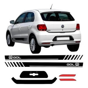 Adesivo Vw Gol G6 Faixa Lateral Parachoque Fundo Placa Kit10