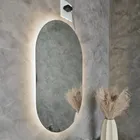 Espelho Decorativo Oval Com Led Frio De Parede De Banheiro E Sala Demoglass Led Frio - A 60 X L 40 - Imagem 2