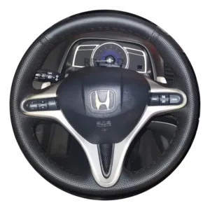 Capa De Volante Costurada New Civic 2007 A 2011 Premium Preto Preta
