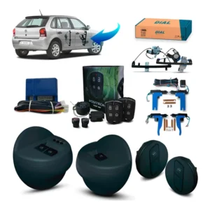 Kit Vidro + Trava Alarme Positron Gol G4 4p Completo Grafite