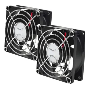 2x Micro Ventilador Ventoinha Cooler 80x80x25mm 24v C/ Grade