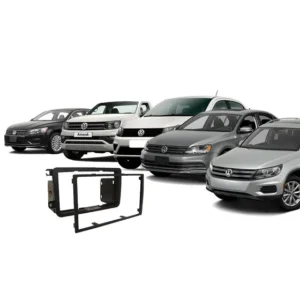 Moldura Painel 2 Din Dvd Amarok Jetta Passat Tiguan 07/10 Pr Preto