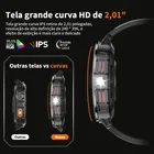 Relógio Smartwatch Esportes Lanterna Militar À Prova Choque Preto Silicone - Imagem 8