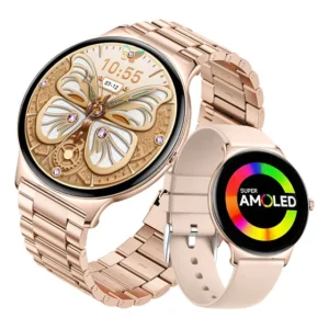 Relógios Inteligentes Smartwatch Ultrafino Amoled Feminino Ouro