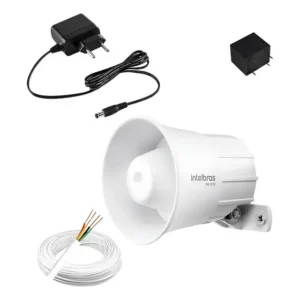 Kit Segunda Sirene Intelbras Cabo, Fonte, Rele E Sir 1000 Branco