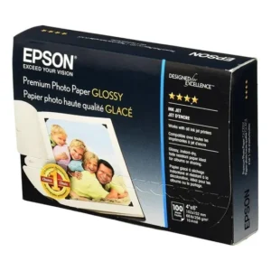 Papel Fotográfico Epson Premium S041727 4x6 100 Folhas 68 Lb