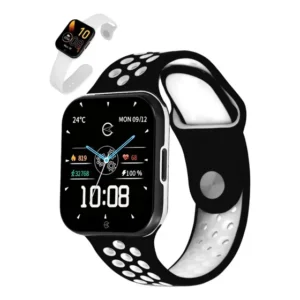 Smartwatch Champion Sport Series 2 Silicone 2 Pulseiras Branco Furada Preto