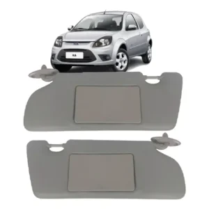 Par Quebra Sol Ford Ka 1997 Até 2013 C/ Espelho Bolsa Cinza