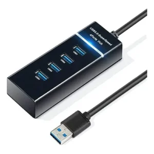 Hub Usb 3.0 Extensor 4 Portas High Speed Hd Pen Drive Preto