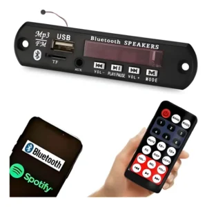 Placa Amplificadora Mp3 2*25w Fm Bluetooth 5.0 Muda Pasta Sd Preto