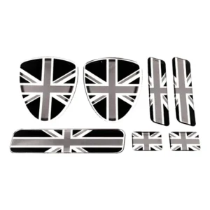 Kit Adesivo Emblema Bandeira Placa Coluna Reino Unido Preto