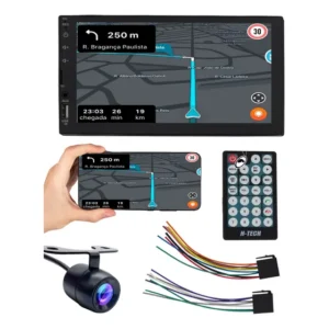 Multimídia 2 Din 7 Polegadas H-tech Ht-3000g3 + Câmera De Ré Preto
