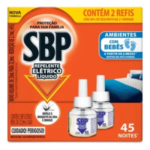 Repelente Elétrico Líquido Refil 45 Noites 2 Unidades Repele E Afasta 35ml Sbp
