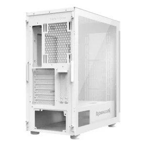 Gabinete Gamer Aeroglass CA-602W Mid Tower E-ATX Lateral em Vidro Temperado Branco Redragon