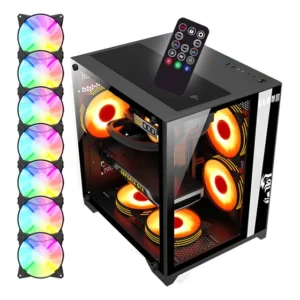 Gabinete Clanm Gamer Preto Gabinete 7 Fans Controladora Preto