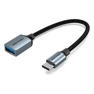 Cabo Adaptador Usb-c Para Usb-a Otg Vention Alumínio 15cm Preto