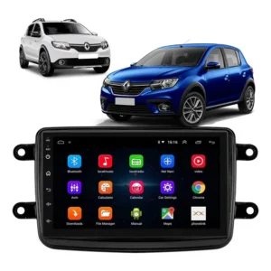 Central Multimídia Rádio Android 10 Gps Wi-fi E Câmera De Ré Cor Sandero 2015 A 2020