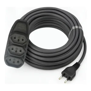 Extensão Eletrica 15 Metros Reforçada De Cabo Pp Com Regua De 3 Tomadas Profissional Cor Preto Marca Screen Vision