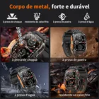 Relógio Smartwatch Esportes Lanterna Militar À Prova Choque Preto Silicone - Imagem 4