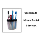 Porta Escovas E Pasta De Dente Organizador Com Tampa - Imagem 2