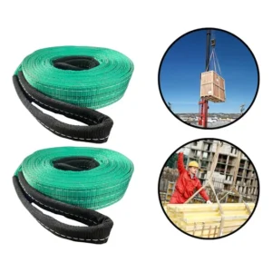 Kit 2 Cintas De Elevação Sling 1 Mt 60mm 2 Ton Verde 7:1 Verde