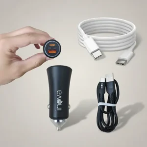 Carregador Veicular Turbo Pd Usb-c 45w Display Led + 2 Cabo Preto